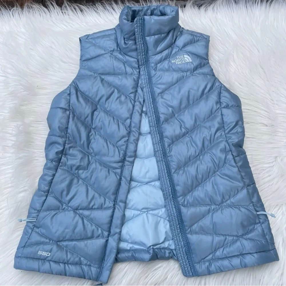 The North Face Women’s Blue 550 Down Filled Quilted Puffer Vest XS - Picture 7 of 11